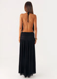 Solena Halter Neck Maxi Dress Black