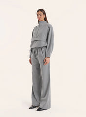 Grey Funnel Neck Track Jacket