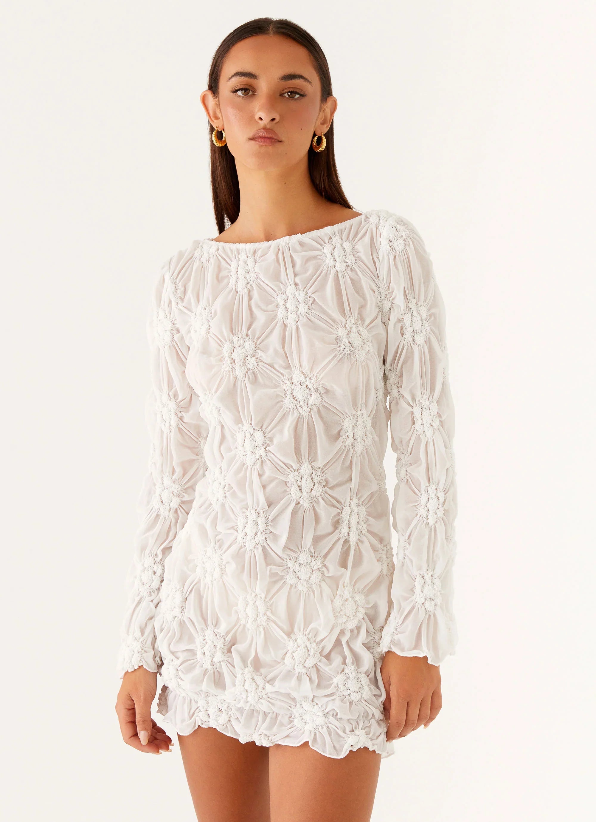Mia Long Sleeve Dress Ivory