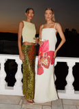 Perfect Places Low Rise Sequin Maxi Skirt Olive