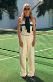 Leya White Contrast Stripe Pants