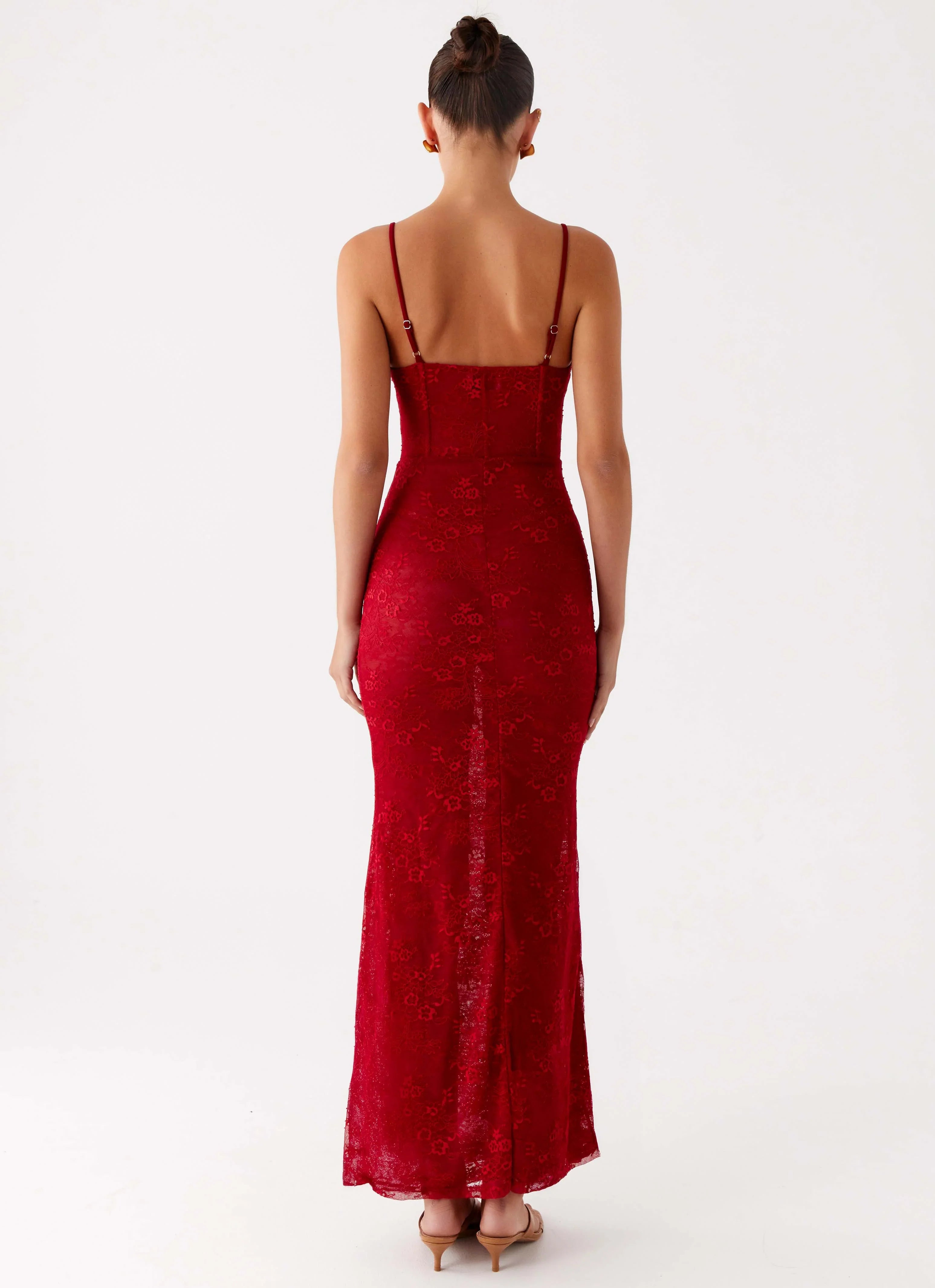 Rosa Corset Maxi Dress Red