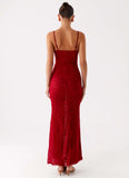 Rosa Corset Maxi Dress Red