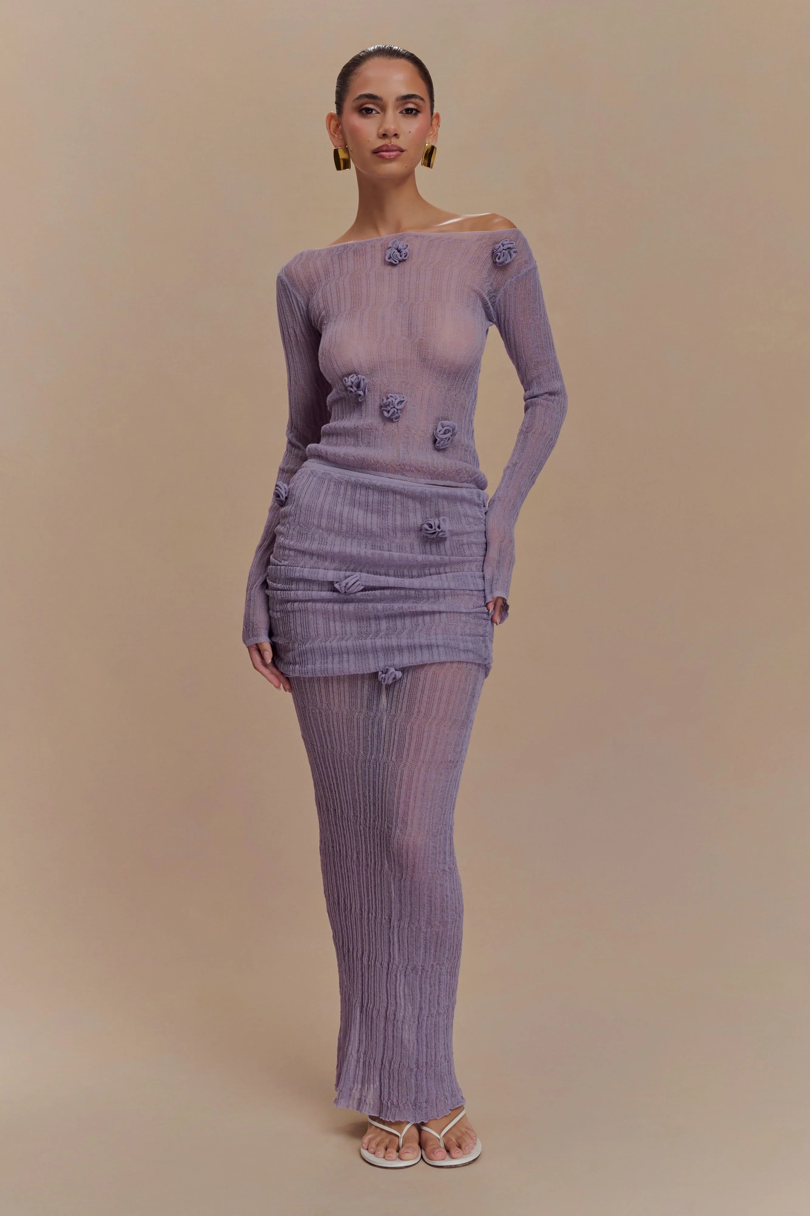 Orianna Orchid Knit Maxi Skirt Orchid