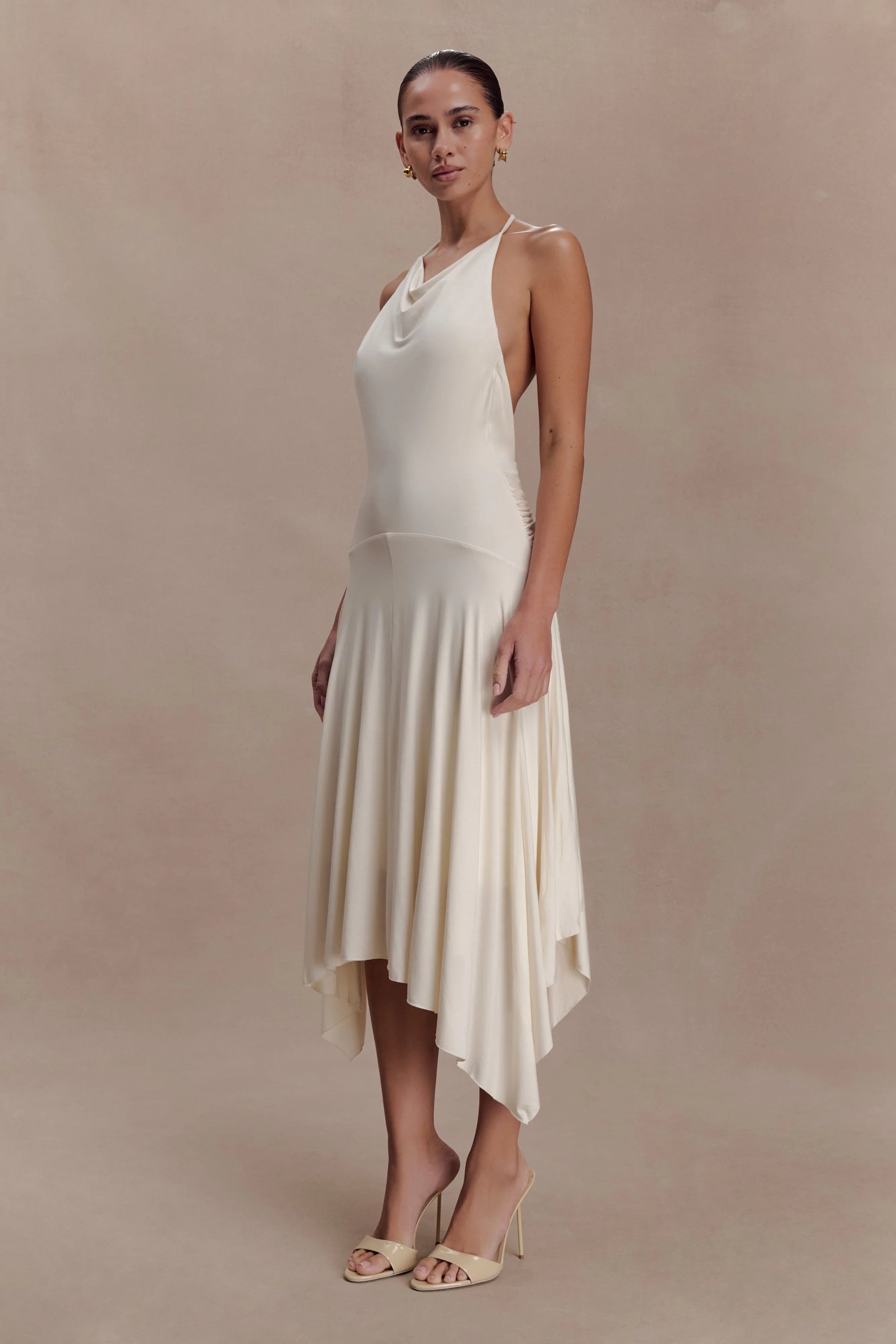Sylvie Modal Hankie Midi Dress Ivory