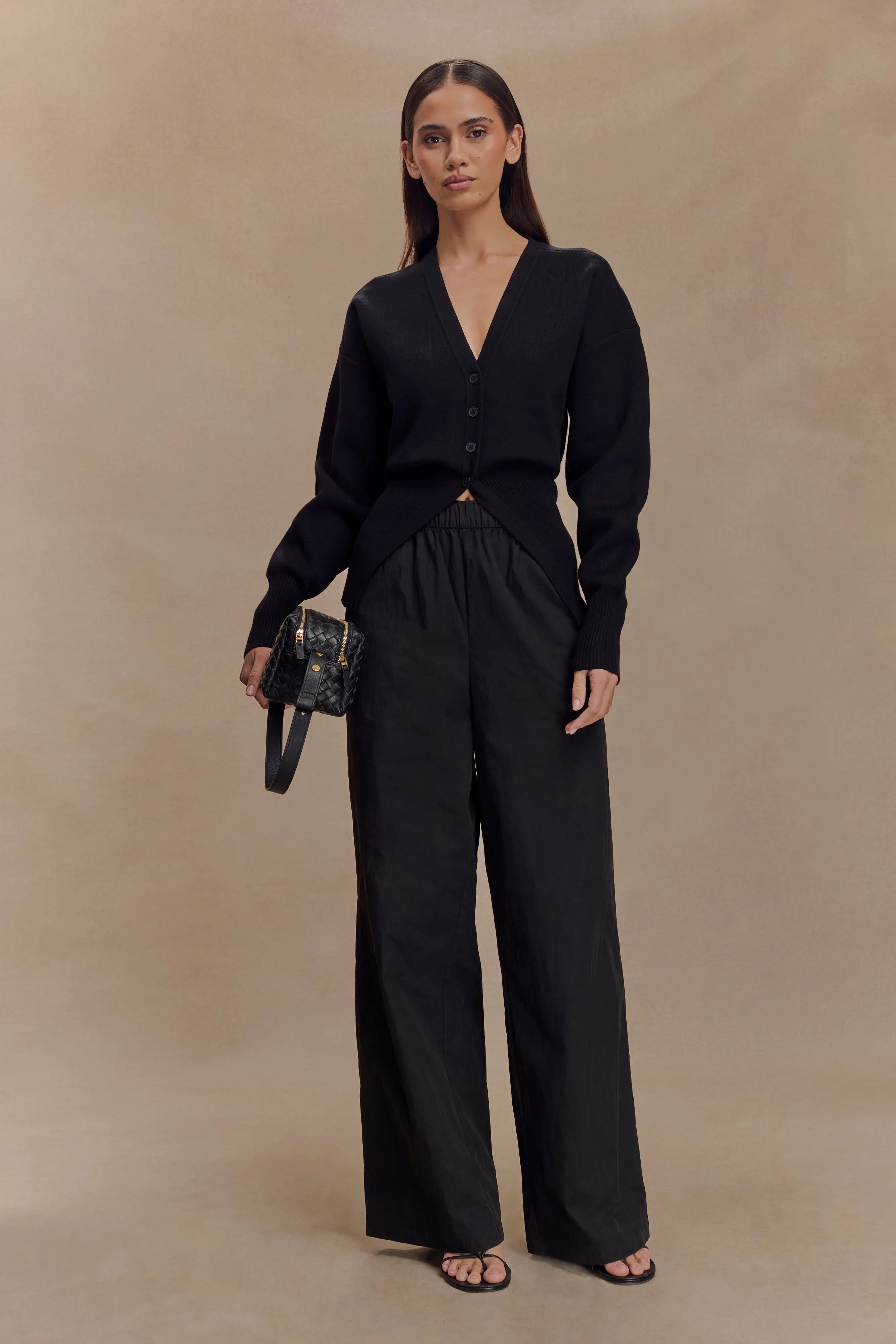 Campbell Cotton Wide Leg Pants Black