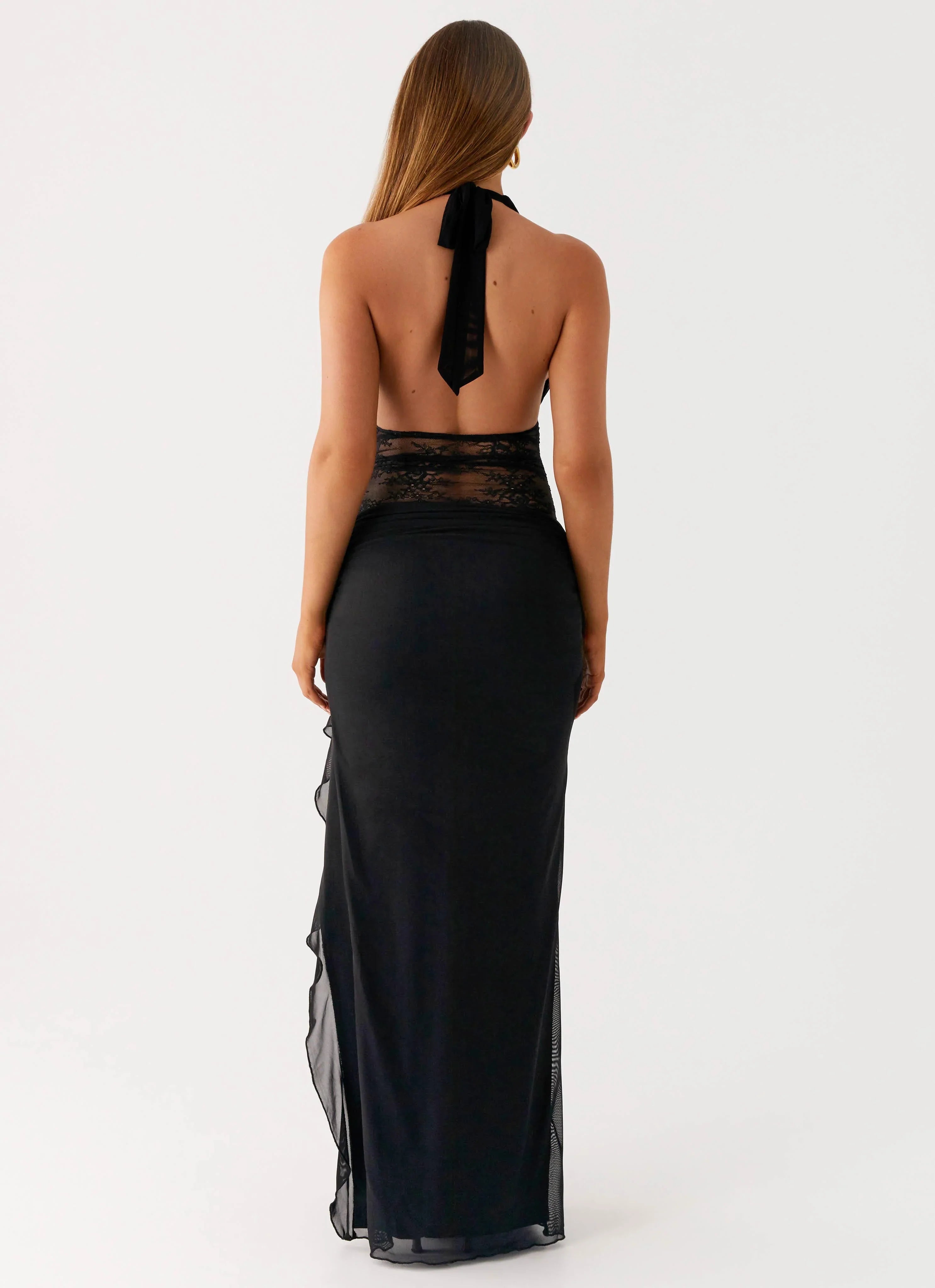 Wrenna Halter Neck Maxi Dress Black
