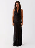 Tempest Cowl Neck Maxi Dress Black