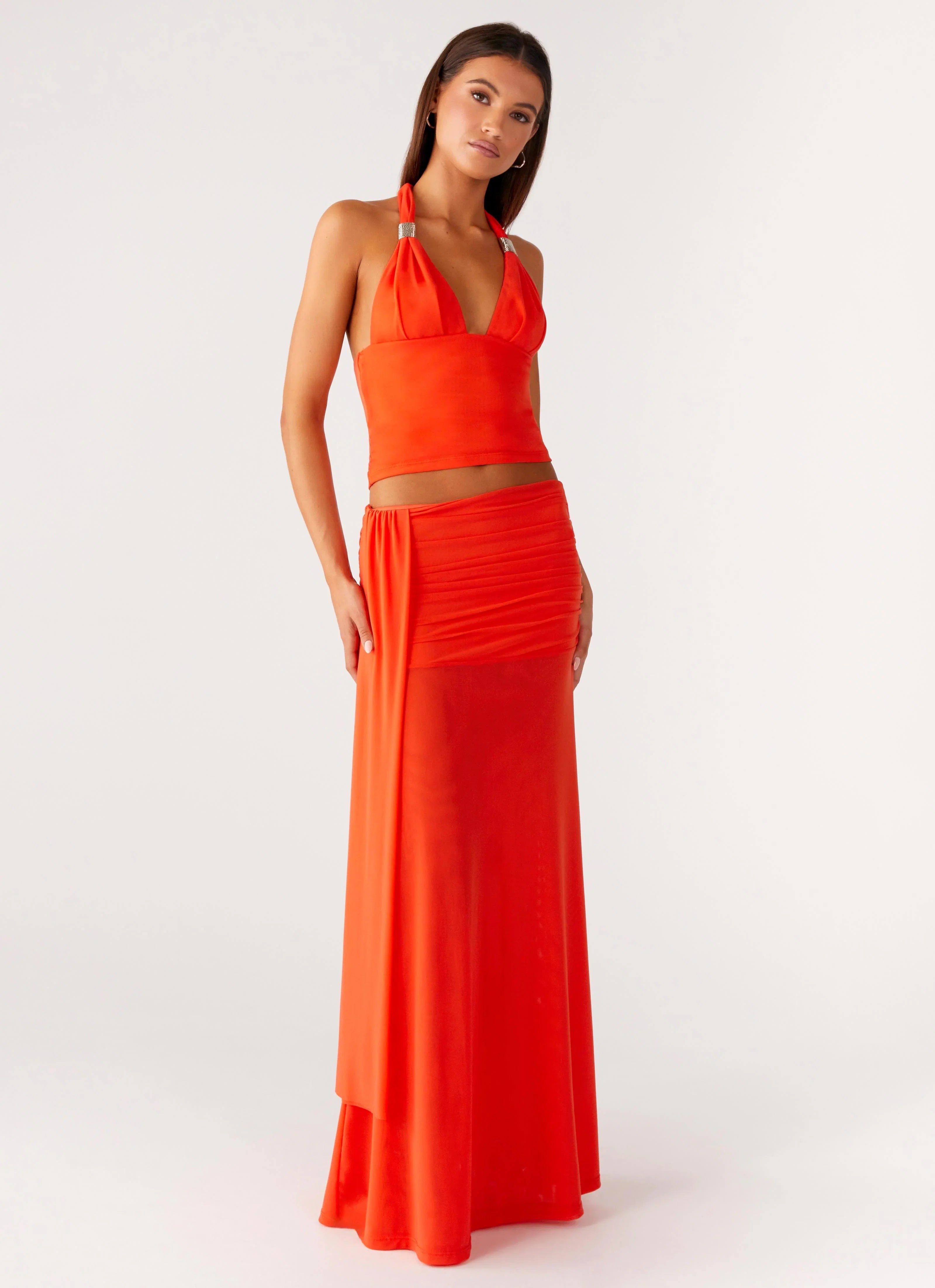 Blaze Maxi Skirt Fire Red
