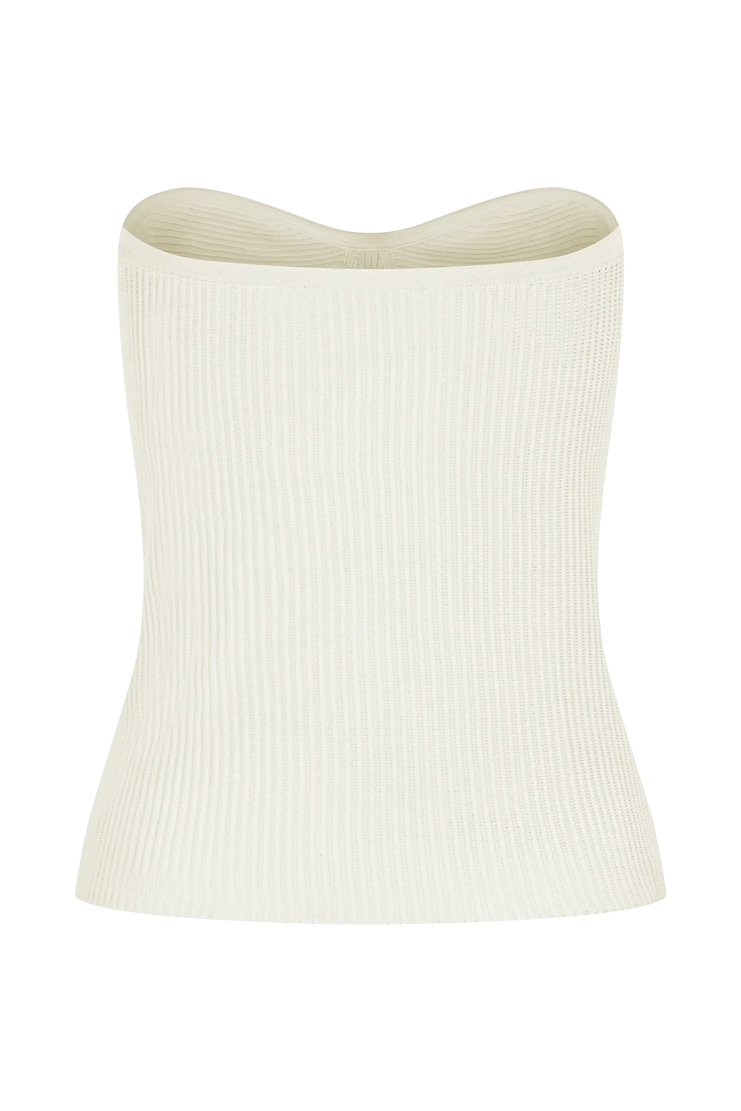 Elodie Strapless Cupped Knit Top Ivory