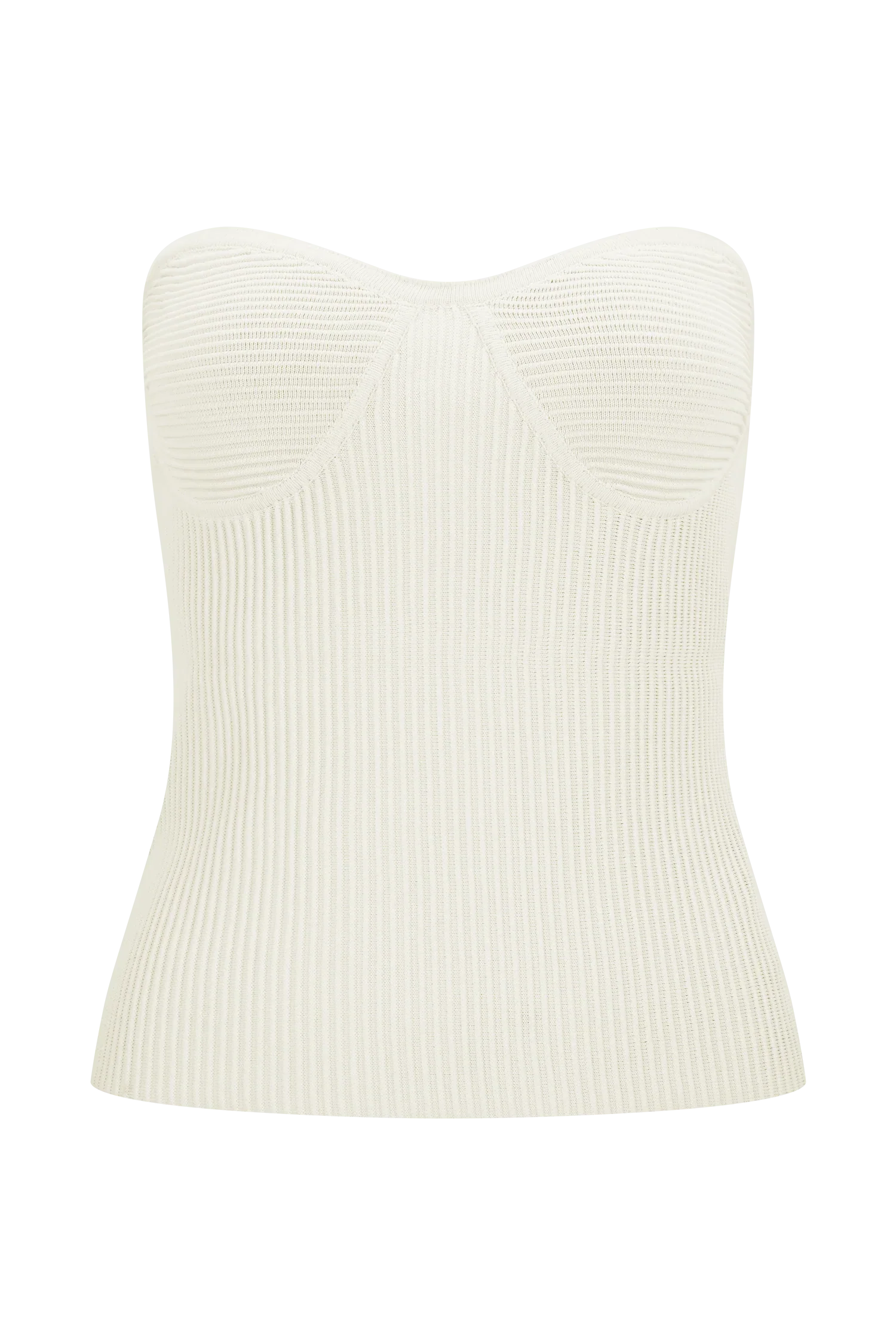 Elodie Strapless Cupped Knit Top Ivory