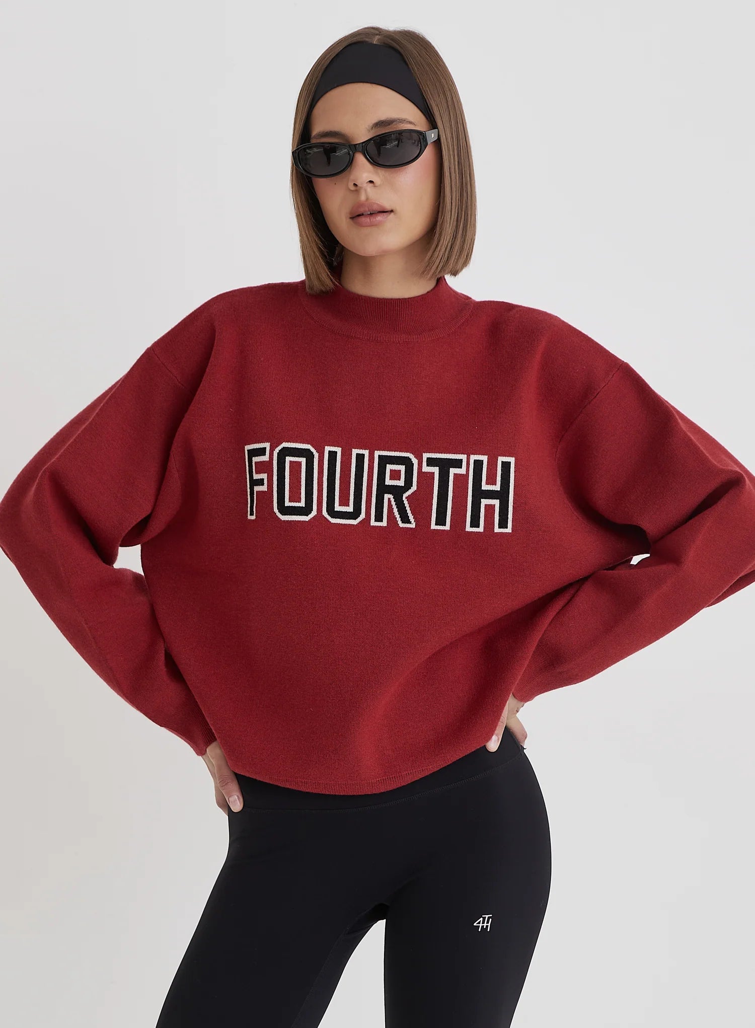 Red Fourth Branded Knitted Oversized Jumper