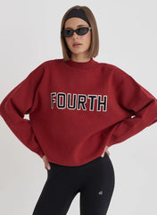 Red Fourth Branded Knitted Oversized Jumper