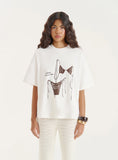 Cream Bikini Graphic Oversized T Shirt