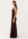 Miyah Halter Hardware Maxi Dress Chocolate