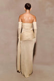Ingrid Metallic Knit Maxi Dress Bronze