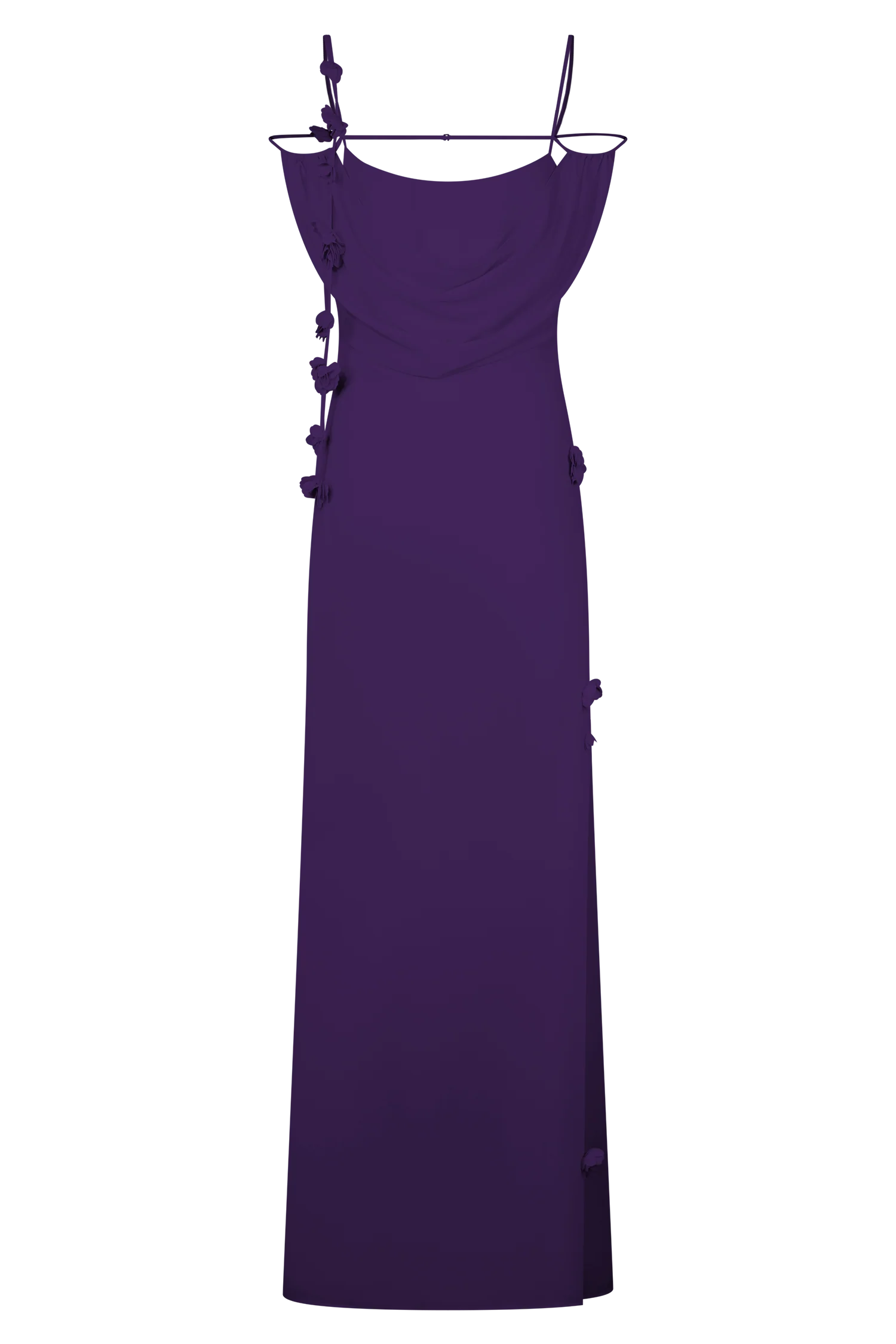 Rosalie Floral Chiffon Maxi Dress Purple
