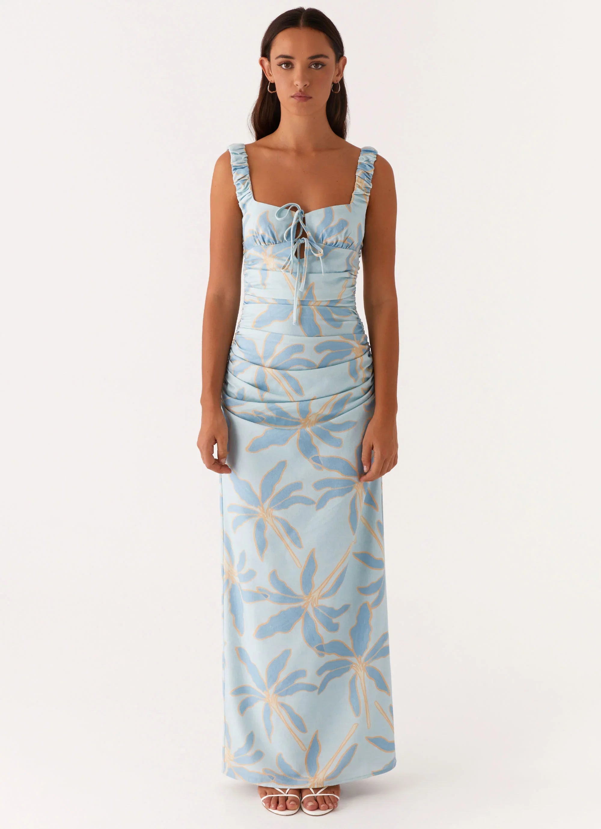 Cosmic Love Ruched Maxi Dress Opulent Blue