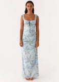 Cosmic Love Ruched Maxi Dress Opulent Blue