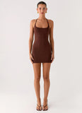Palm Beach Mini Dress Chocolate