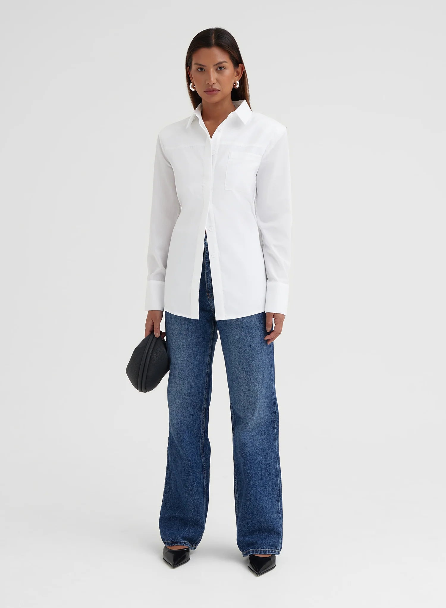 White Open Tie Back Shirt