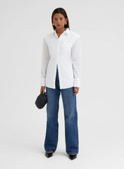 White Open Tie Back Shirt