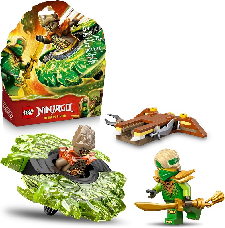 LEGO NINJAGO Loyd vs Earth Monster Spinner Juguete de construcción para niños y niñas figuras de juguete ninja y juego para niños a partir de 6 años Incluye 2 minifiguras para juego de simulación Idea de regalo para cumpleaños 71850