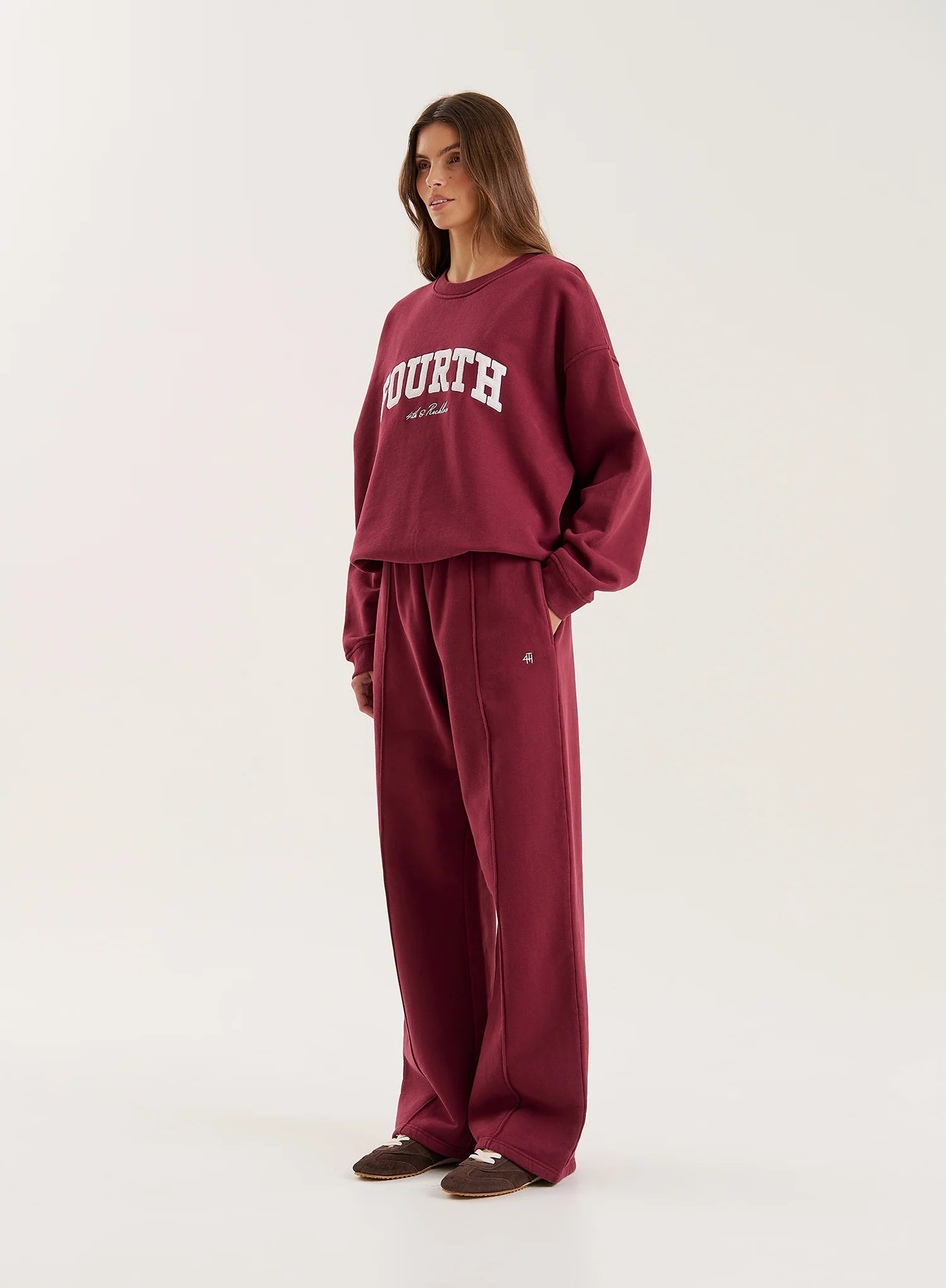 Burgundy Fourth Embroidered Branded Sweatshirt