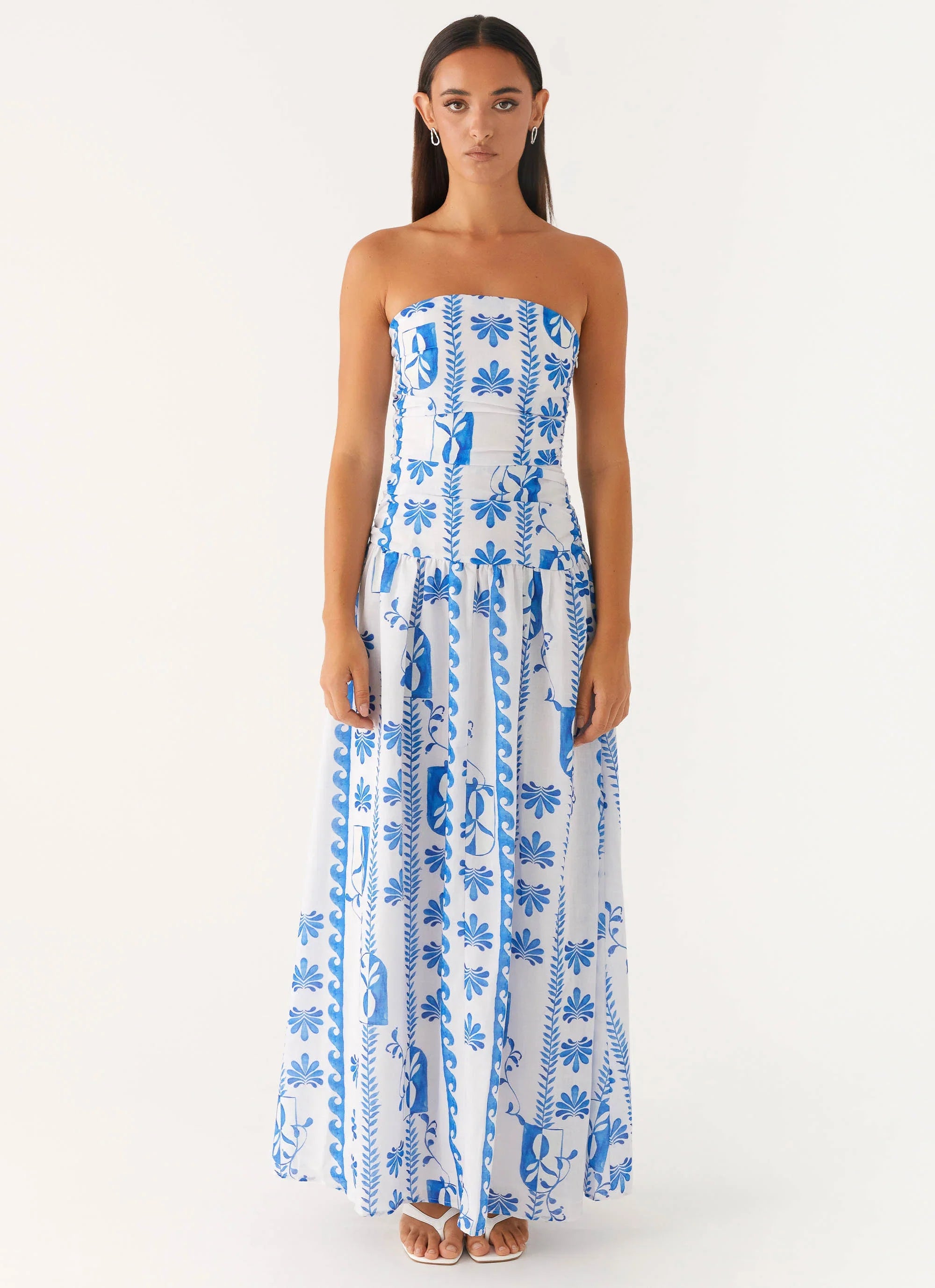 Carmel Maxi Dress Floral Wave