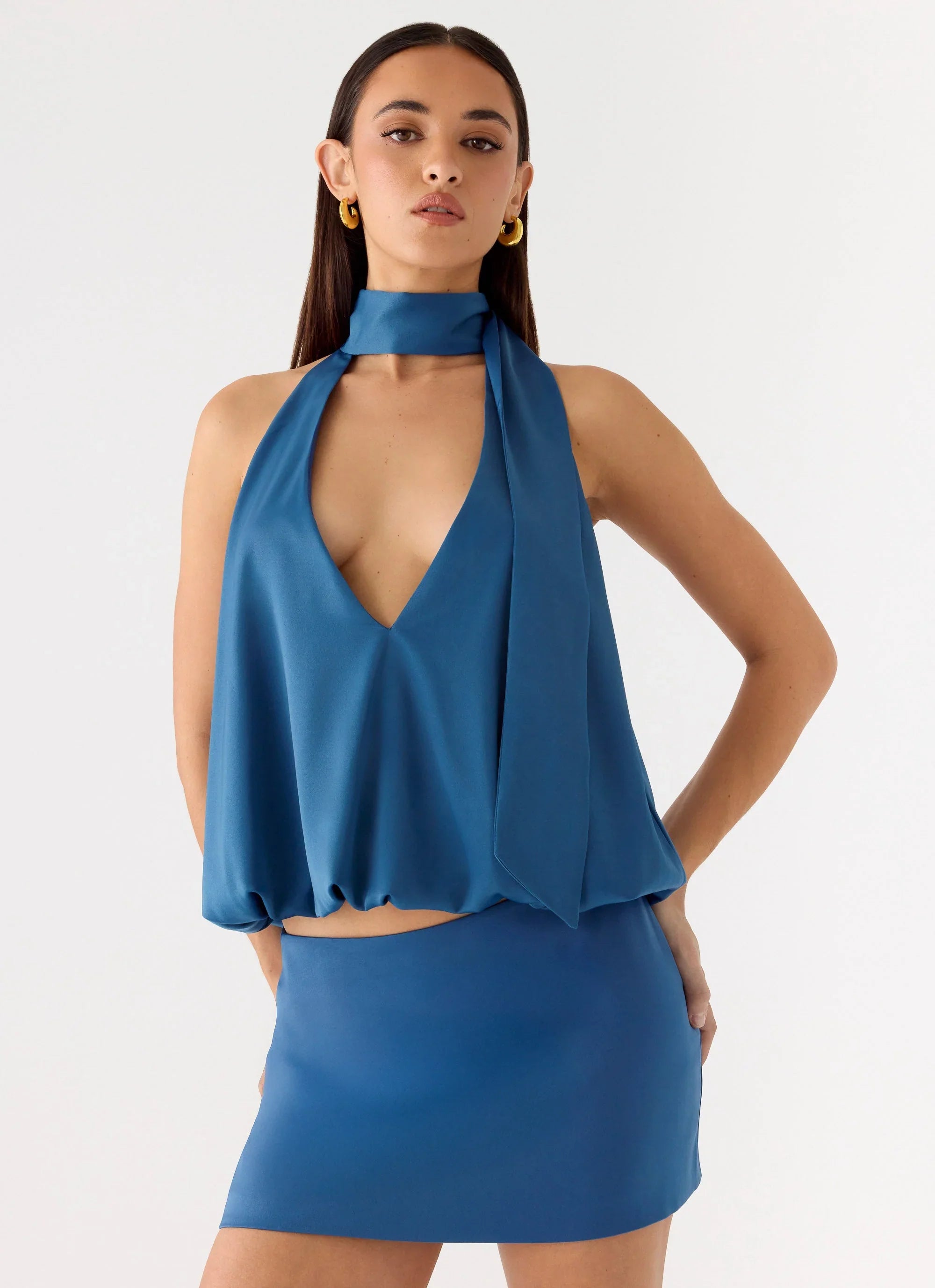 Do It Again Mini Skirt Washed Navy