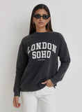 Acid Wash London Slogan Classic Longline Sweatshirt