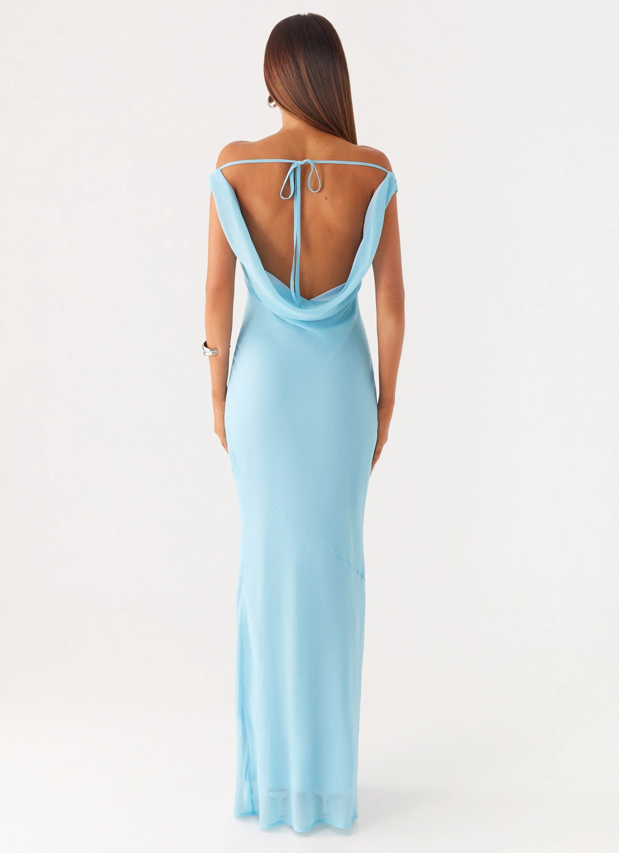 Brittany Chiffon Maxi Dress Turquoise