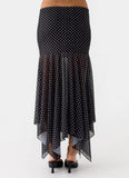 Buffy Maxi Skirt Black Polkadot