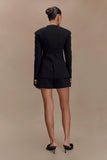 Asia Mixed Button Blazer Black