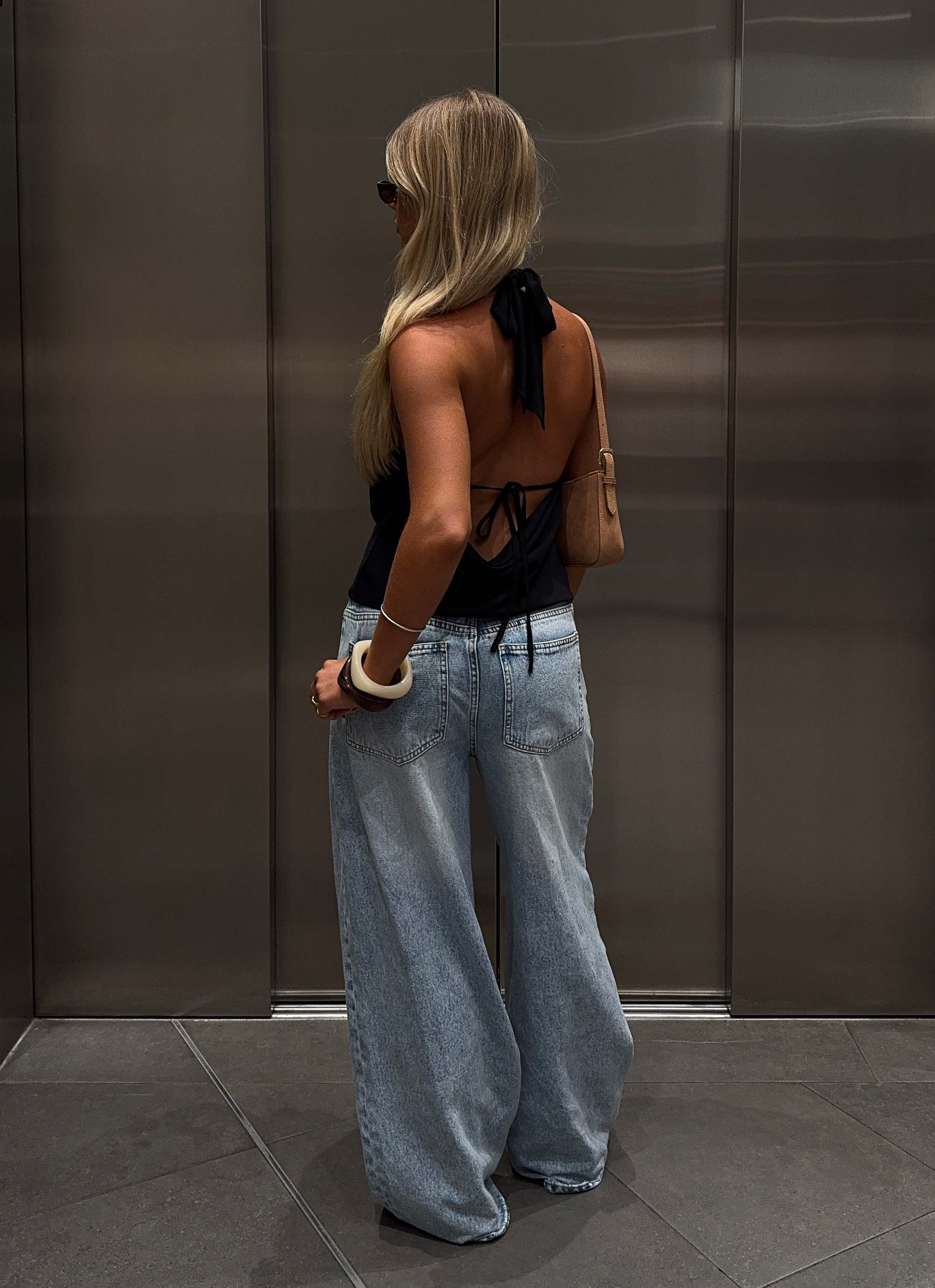 Timeless Wide Leg Jeans Bleached Blue