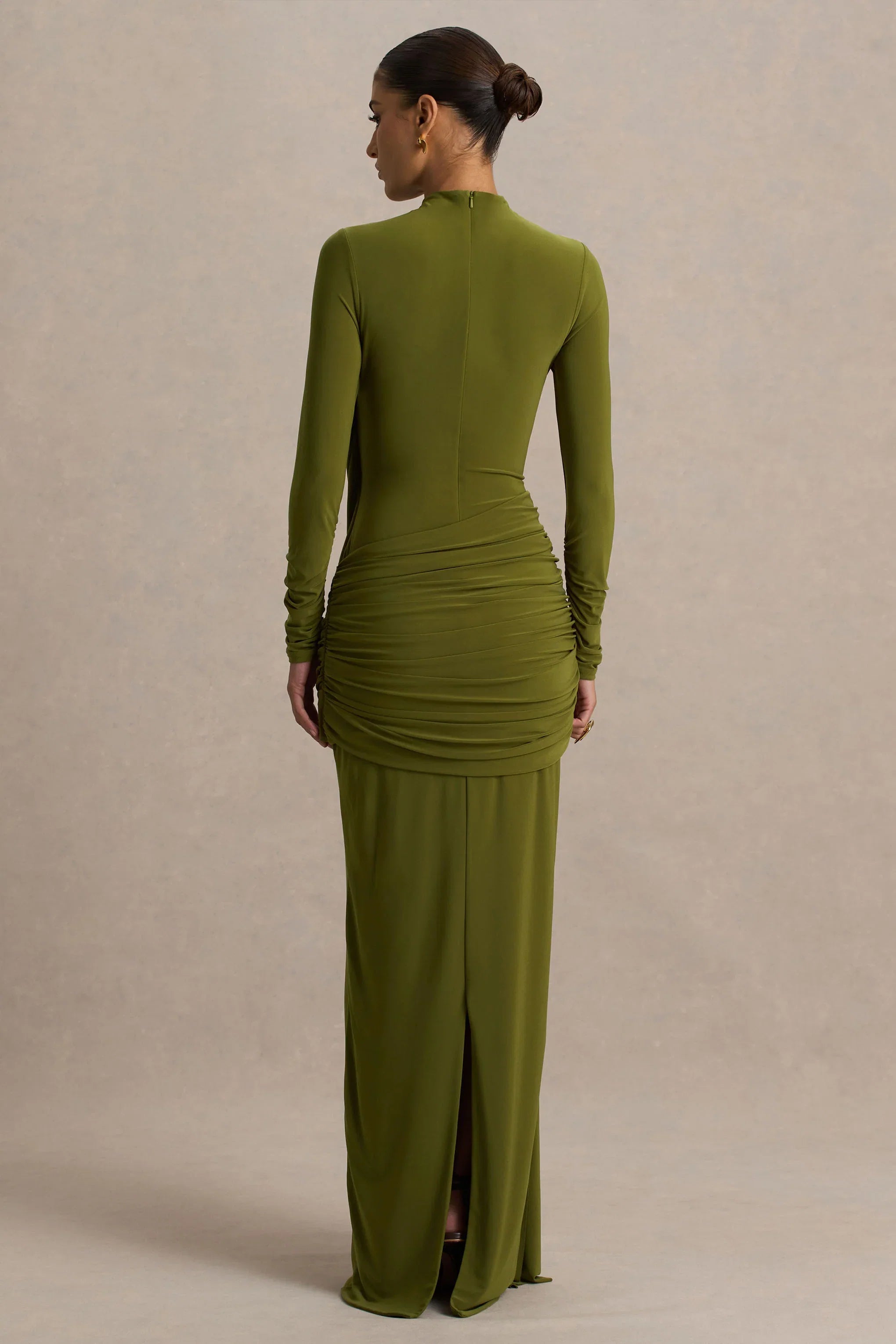 Melissa Olive Long Sleeve Wrap Maxi Dress With Draped Detailing