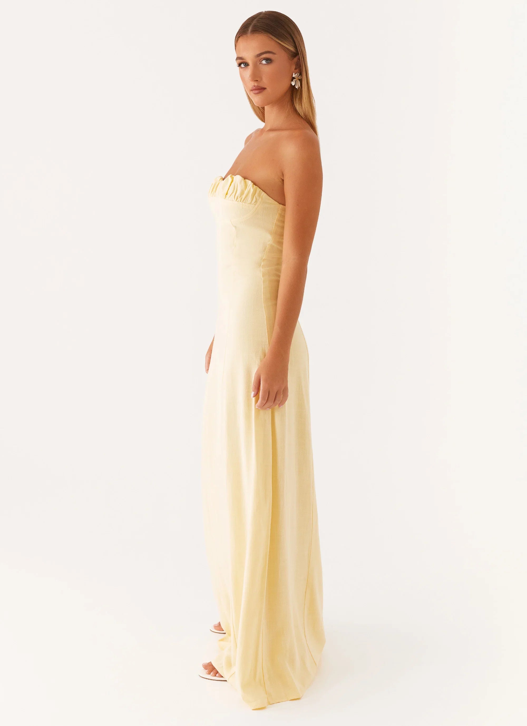 Tayla Linen Maxi Dress Yellow