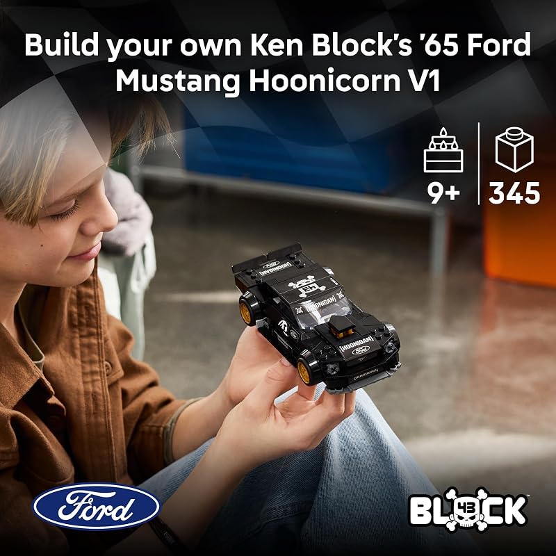 LEGO Speed Champions Ken Blocks 65 Ford Mustang Hoonicorn V1 77262 Building Toy for Boys Girls Ages 9 Detailed Toy Car for Kids Play or Display Model 345 pieces Gift for Birthdays