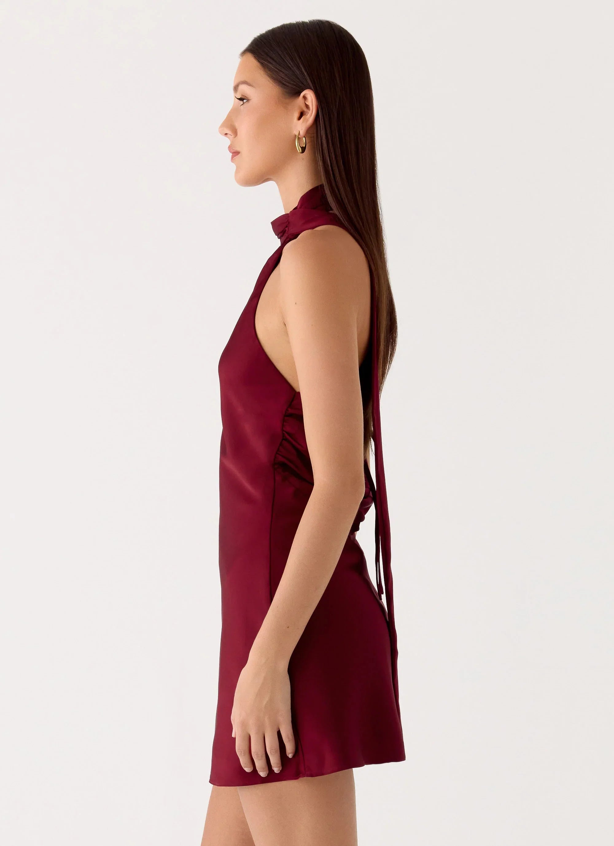 Keena Scarf Mini Dress Burgundy