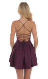 Jacquard Fit and Flare Dress in Purple