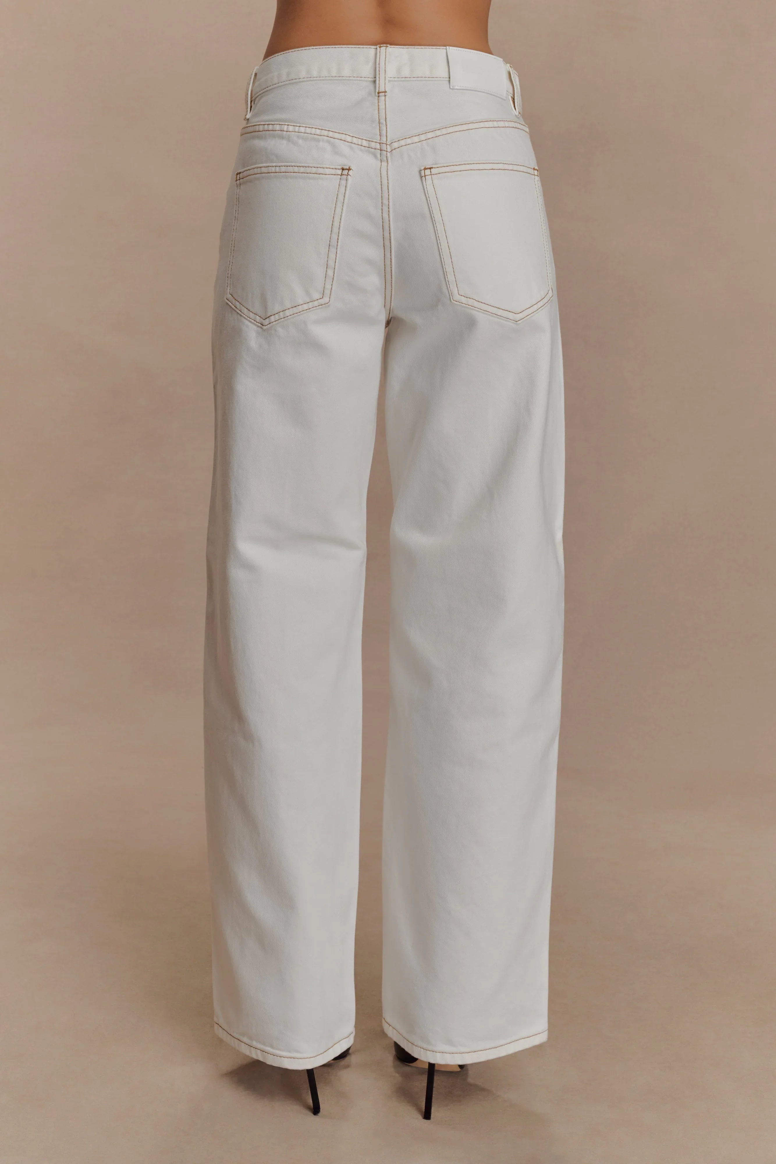 Mannon Mid Rise Denim Jeans White