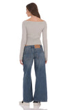 Low Rise Wide Leg Jeans in Blue