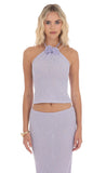 Crochet Florette Two Piece Set in Lavender