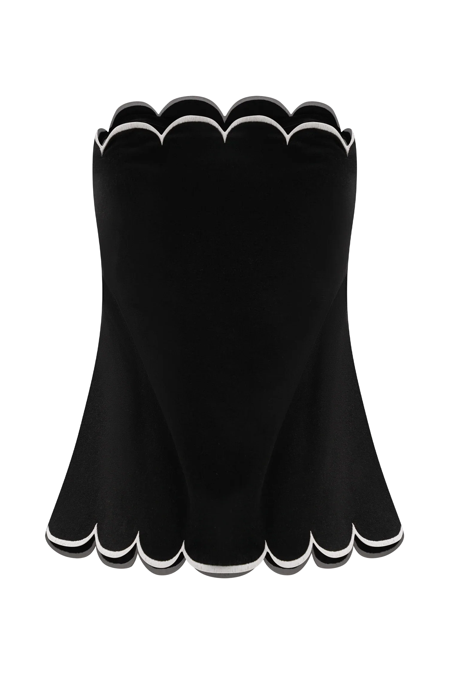 Judith Strapless Scallop Top Black