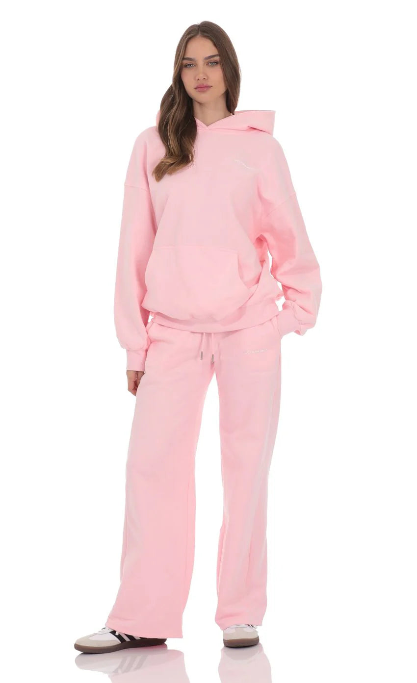Fleece Lucy Hoodie in Pink