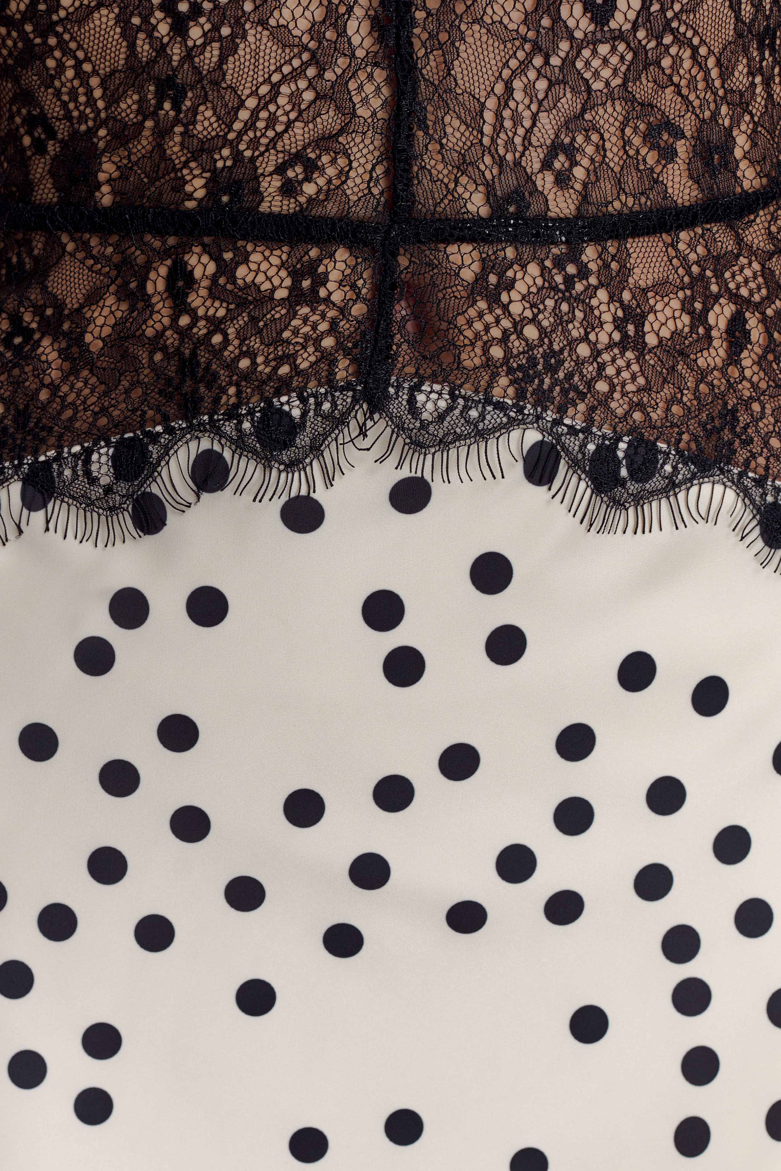 Dinah Lace And Satin Maxi Dress Polkadot