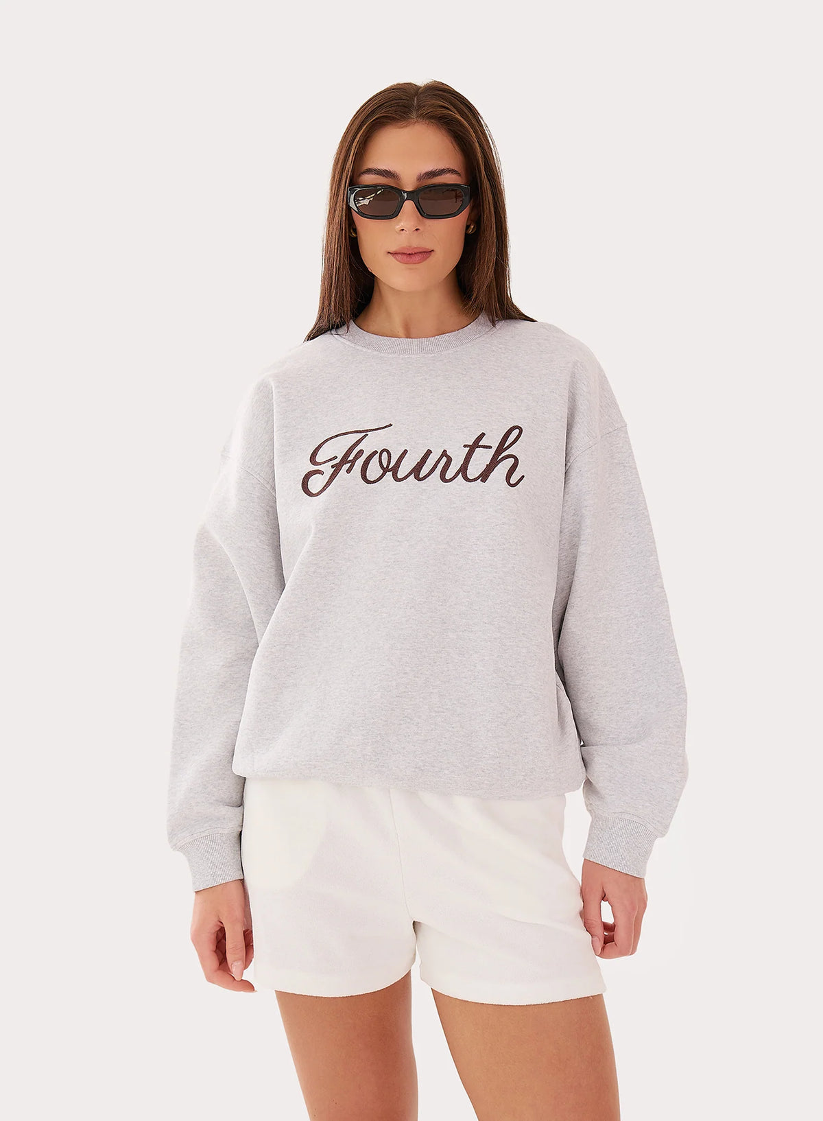 Light Grey Fourth Script Slogan Sweatshirt