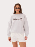 Light Grey Fourth Script Slogan Sweatshirt