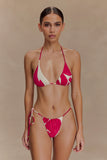 Marquise Bikini Bottom Dragonfruit Deco Fleur Print