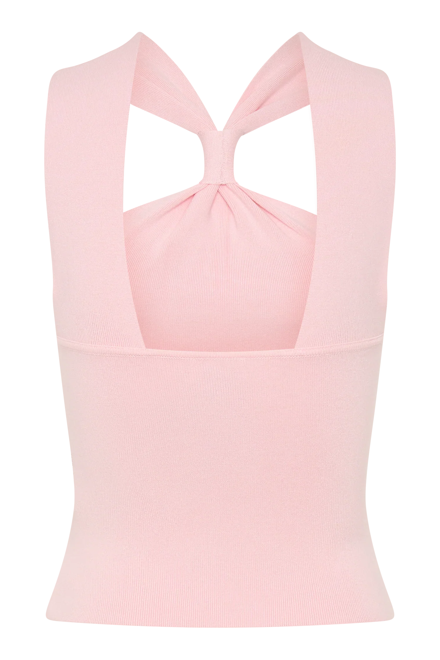 Angelika Twist Front Knit Top Baby Pink